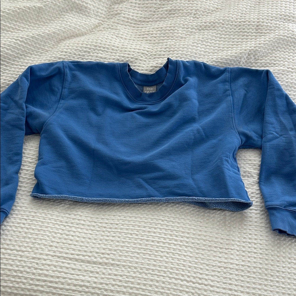 Blue TNA Cozy Cropped Sweatshirt M